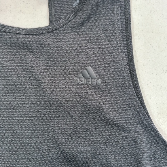 Adidas Gym Tank Sheer Charcoal Gray Women’s Small - Picture 2 of 8